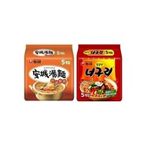 농심 안성탕면 멀티(5입)1팩+너구리 매운맛 멀티(5입)1팩 총2팩(10봉지), 10개
