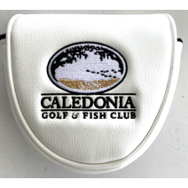 칼레도니아 골프 앤 피시 클럽 로고 레드 화이트 몰레 마그네틱 퍼터 커버 C40