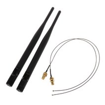 WiFi 라우터 RP-SMA 2.4GHz 5GHz +2 x 31cm 케이블 U.FL / IPEX MHF4 돼지 안테나, 다른