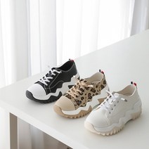 런슈즈 천연소가죽 키높이 어글리슈즈 호피 운동화 캐쥬얼 스니커즈 5cm