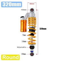 오토바이악세사리 튜닝 320mm 오토바이 서스펜션 스프링 리어 에어 충격 흡수 장치 혼다 야마하 BWS 125 더트 바이크 고카트 쿼드 ATV Nmax Xmax Aerox, 320 OO