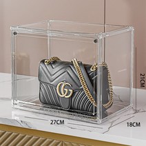 투명 가방보관 디스플레이 명품백 정리함 쇼케이스 진열장 드레스룸 선반 산화방지 캐비닛, 4면 투명 방진 및 항산화, 소형팩