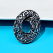 한복브로치 뱃찌 가방뱃지 브롯치 CINDY XIANG-여성용 모조 다이아몬드 빈티지 타원형 브로치 우아한 핀 기하학 도착 2021105448