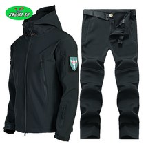 SHENGBO아웃도어 상어가죽 소프트쉘 바람막이 세트 남 방풍군팬 전술 세트