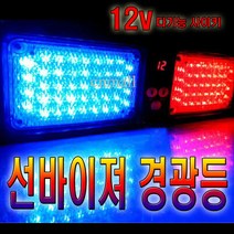 데일리쇼핑 차량용 실내 LED 경광등 선바이저 싸이키 비상등 긴급 출동 차량 용품, 48발경광등