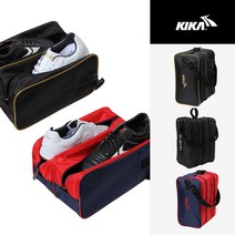 키카 더블 슈즈백(두 칸) 축구화 신발 실내화가방, 01번 블랙+골드