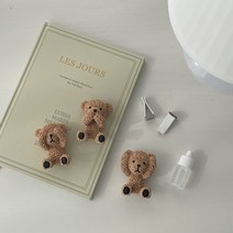 그날의향기 테디베어 곰돌이 차량용 석고방향제 차량용방향제 새차선물 디퓨저 방향제, 판타지, 입가린 테디베어