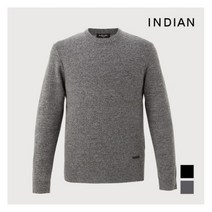 인디안 INDIAN 남성 솔리드라운드 니트_MIVBRXW9261