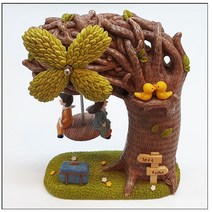 케릭터 무빙 오르골(뮤직박스)-고목 회전의자와 연인 hme-29