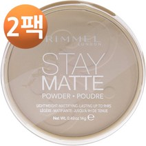 림멜 런던 스테이 매트 프레스드 파우더 트랜스페런트 14g, 2팩