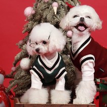도그월드 강아지옷 크리스마스 안감기모 니트 조끼 XS-5XL, 니트 조끼 그린