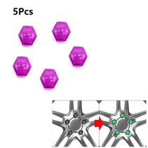 자동차 볼트 너트 5pcs 171921mm 실리콘 육각 소켓 휠 허브 나사 커버 캡 림 외부 보호 코브, [07] 5Pcs Purple, [02] 19mm 5pcs