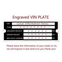 알루미늄 블랭크 또는 각인 트레일러 차량 ID 플랜트 VIN 섀시 플레이트 120x45mm 오토바이 캐러밴 RV 부품 캠핑 액세서리, Custom Engrave