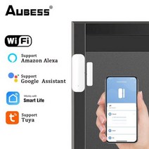 도어센서 문열림센서 문열림 알림 스마트홈 스마트 센서 AUBESS 투야 와이파이 도어 문 열림 감지기 홈 보안 보호 경보 시스템 라이프 앱 제어, wifi