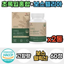 식약처인증 프리미엄 고함량 보스웰리아 초록입 초록잎 홍합 가루 분말 정 캡슐 40대 50대 여성 남성 홈쇼핑 프랑킨센스 보스웰릭산 환 차 인도 건강 관리 선물 우슬 치커리 추출, 2통, 60정