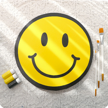 아유키 귀여운스마일 아크릴화 원형캔버스 그림그리기 엄마랑 집에서하는 미술놀이키트 셀프인테리어액자 유니드아트 만들기재료 집콕취미미술