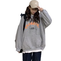 데이홀릭 비비 레터링포켓 오버핏 기모후드