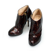 [쥬세페 자노티] [중고 명품] 225mm 브라운 페이턴트 여성 앵클 힐 PC0252 SH