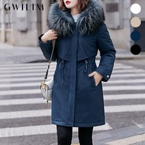 (귈림) 페이크퍼 스트링 안감퍼 후드 패딩점퍼(GAWJP015P)