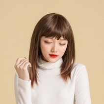 프리티레이디 미디움 레이어드컷 여성 통가발 자연스러운 여자 단발 전체가발 트윙클스타, 6리얼브라운