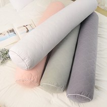세미워싱 누빔 라텍스 바디필로우 커버 100x20 죽부인 원통형베개, 그레이