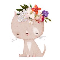 원단킹 옥스포드컷트지]최첨단 DTP 북유럽애니멀-꽃화관을 꽂고 (a2352)