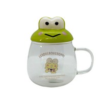 산리오 캐릭터즈 입체 뚜껑 유리컵, 케로피, 1개