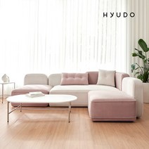 [무료배송]휴도 동화의 동백 아쿠아 패브릭 4인소파 코너형 쇼파, 그레이