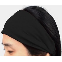 요가 필라테스 반다나 4색 헤어밴드 운동밴드 흘러내릴때 조깅 이마땀 머리카락, 블랙