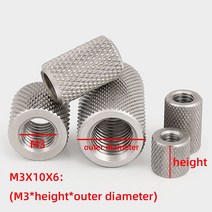 M3 M4 M5 M6 M8 M10 M12 304 스테인레스 스틸 길쭉한 원통형 너트 널링 손으로 조여진 메쉬, 304 stainless steel_M5x15x10