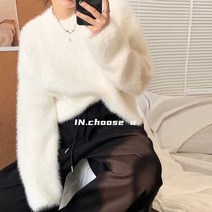 메이킹유 스웨터 라운드넥 앙고라 무지니트 A397에고니트