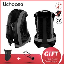 UCHOOSE-바이크 오토바이 에어백 조끼 모터사이클 구명 반사 안전 모토크로스 레이싱 라이딩 시스템 CE 프로텍터, [05] XXL, [04] B-Black