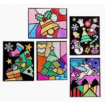 ABC문구 [민화}포일 아트 세트 만들기 꾸미기 팝아트 동물 캐릭터 크리스마스, 2. 크리스마스 포일아트 (징글벨), 1개