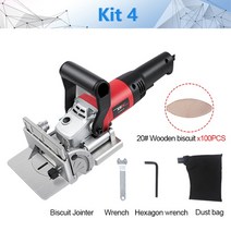 전기대패 NEWONE 760W 220V 전문 목공 비스킷 플레이트 조이너 조절 가능한 각도와 먼지 봉투-모든 목재 유형에 적합 DIY, 04 Kit 4_01 EU