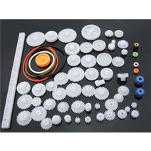 베벨기어 톱니바퀴 모터 스프라켓 기어 가공 직각 플라스틱 세트 DIY 랙 풀리 벨트 웜 싱글 더블 60 개/로트