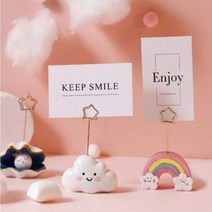 스탠드 메모클립 테이블 안내꽂이 사진클립 메모꽂이, 무지개