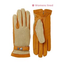 헤스트라 우먼즈 디어스킨 크로셰 코르크 10430- 여자 여성 가죽 장갑