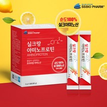 실크랑 아미노프로틴 실크 아미노산 펩타이드 순도 100% 천연 누에 단백질 타우린 비타민C bcaa 항산화 물없이 먹는링거 보충제 스틱, 1개, 2g