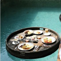 빌라 수영장 물 플로팅 쟁반 트레이 호텔 소품 사진, 라운드 블랙 80, 1개