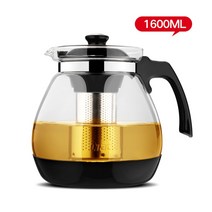 약탕기 차탕기 중탕기 홍삼만들기 옵션 찻주전자 1.6L & 2.3L 패션 유리 프로 디자인 차 꽃 탈착식 스, 01 Capacity 1.6L