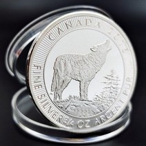 화폐 수집 주화 기념 옛날 늑대 동전 캐나다 동물 기념 양각 공예 컬렉션 홈 인테리어, 01 silver