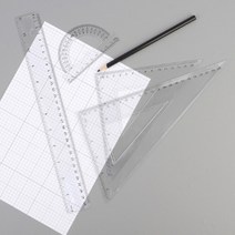 4P 자 세트 30CM 직자 삼각자 각도기 문구용 학용품