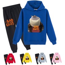 배드 가이즈 The Bad Guys 캐릭터 아동복 후드티+바지 남여공용 복장세트 100-170 9색 옷세트 굿즈 도안F