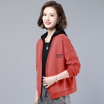 중년 여성42 마담룩 간절기 아우터 우아한 편안한 4XL 패션 와일드 긴팔 짧은 재킷 트렌드 커리우먼