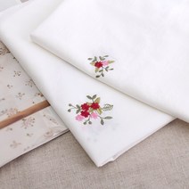 짱패브릭 부케꽃 자수워싱광목 원단 패브릭#, 1마(고정폭 약 150cm*90cm)