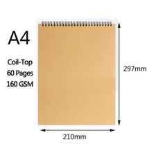 스케치북 드로잉 북 스케치 그림 노트 용 160gsm a4 색칠하기 책 마커 학생용 미적 수채화 용지 메모장 학교 용품, a4 탑