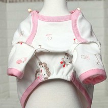 해피앤퍼피 오가닉 양면조끼 외출복 겨울조끼 실내복 강아지옷 애견옷 댕댕이옷, 주주핑크반팔티