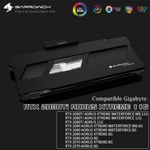 [해외] 기가 바이트 RTX2080TI AORUS XTREME 11GRTX 20802070 AORUS XTREME 8GBARROW GPU 수냉 블록 FBGIX2080TPA, Black Horizontal