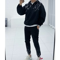 페인팅 아노락츄리닝 반집업 조거팬츠 츄리닝 남자트레이닝복세트