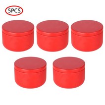 철제함 5개의 둥근 양철 통 항아리 뚜껑 미니 차 용기 누출 방지 저장 캔 작은 품목 냄비 DIY 양초 보석
